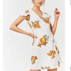 Wrap Dress with Oranges and Polka Dots